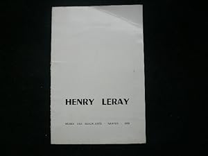 Image du vendeur pour Henry Leray. Catalogue de l'exposition du 23 fvrier au 30 mars 1969. mis en vente par Librairie Christian Chaboud