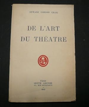 Seller image for De l'art du thtre. for sale by Librairie Christian Chaboud