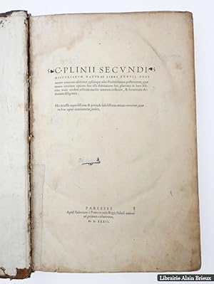 Bild des Verkufers fr Historiarum naturae libri XXXVII zum Verkauf von Librairie Alain Brieux
