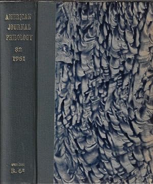 Bild des Verkufers fr The American journal of philology founded by B. L. Gildersleeve Vol LXXXII 1961 zum Verkauf von Biblioteca di Babele