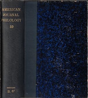 Bild des Verkufers fr American journal of philology founded by B. L. Gildersleeve Vol. LIX 1938 zum Verkauf von Biblioteca di Babele