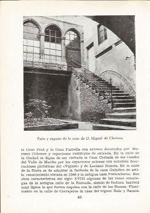 Image du vendeur pour LAMINA 24972: Patio de la Casa de Miguel de Clariana en Vic, Barcelona mis en vente par EL BOLETIN