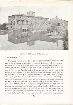 Image du vendeur pour LAMINA 24995: Masia El Banus en Tavernoles, Barcelona mis en vente par EL BOLETIN