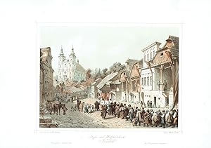 Seller image for Strae und Wallfahrtskirche in Friedek, um 1860 for sale by Antiquariat Hardner
