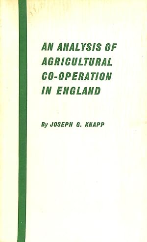 Seller image for Analysis of Agricultural Cooperation in England for sale by M Godding Books Ltd