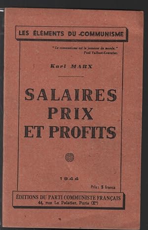 Image du vendeur pour Salaires prix et profits mis en vente par librairie philippe arnaiz