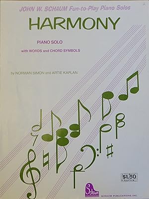 Seller image for Harmony (Piano Solo with Words and Chord Symbols) for sale by Faith In Print