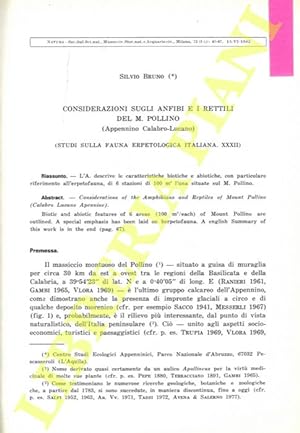 Considerazioni sugli Anfibi e i Rettili del M. Pollino (Appennino Calabro-Lucano) (Studi sulla fa...