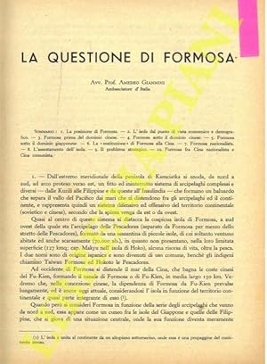 Bild des Verkufers fr La questione di Formosa. zum Verkauf von Libreria Piani