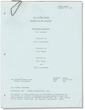 Imagen del vendedor de All in the Family: Weekend in the Country (Original screenplay for the 1978 television episode) a la venta por Royal Books, Inc., ABAA