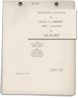 Bild des Verkufers fr All My Sons (Original post-production script for the 1948 film) zum Verkauf von Royal Books, Inc., ABAA