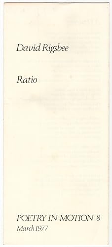 Seller image for Ratio for sale by Between the Covers-Rare Books, Inc. ABAA