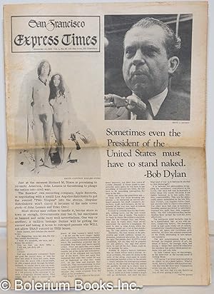 Bild des Verkufers fr San Francisco Express Times, vol. 1, #43, November 13, 1968; "Sometimes even the President of the US must have to stand naked" -Bob Dylan zum Verkauf von Bolerium Books Inc.