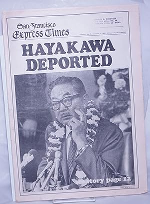 Image du vendeur pour San Francisco Express Times: vol. 1, #47, December 11, 1968; Hayakawa Deported mis en vente par Bolerium Books Inc.
