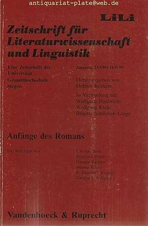 Zeitschrift für Literaturwissenschaft und Linguistik. Eine Zeitschrift der Universität Gesamthoch...