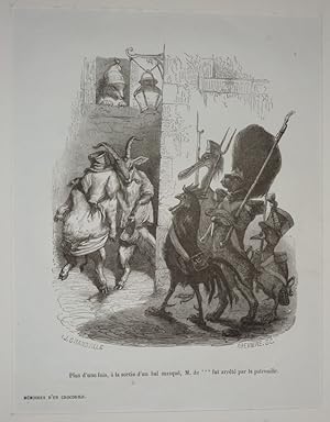 Bild des Verkufers fr Gravure d'aprs J.-J. Grandville tire de "Scnes de la vie prive et publique des animaux" (1853) : Mmoires d'un crocodile zum Verkauf von Abraxas-libris