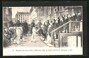 Imagen del vendedor de Ansichtskarte Rception de Louis XVI  L`Htel de Ville, 17 Juillet 1789 - franzsische Revolution a la venta por Bartko-Reher