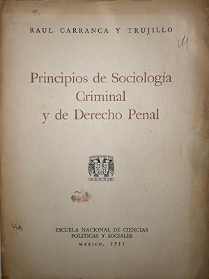 Seller image for Principios de Sociologa Criminal y de Derecho Penal. for sale by Librera Anticuaria Antonio Mateos