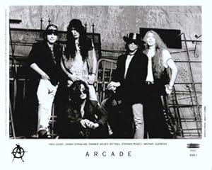 Seller image for Arcade promotional folder. At the time that their debut was recorded, the band's members consisted of vocalist Miljenko Matijevic, lead guitarist Chris Risola, rhythm guitarist Frank DiCostanzo, bassist James Ward and the now deceased drummer John Fowler. for sale by Wittenborn Art Books