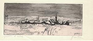 Image du vendeur pour Etching of a village, signed. mis en vente par Wittenborn Art Books