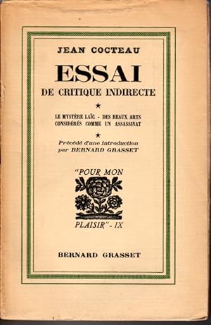 Seller image for Essai de critique indirecte. Le mystre lac. Des beaux arts considrs comme un assassinat. for sale by L'ivre d'Histoires