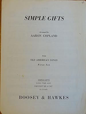 Imagen del vendedor de Simple Gifts (from Old American Songs) a la venta por Faith In Print