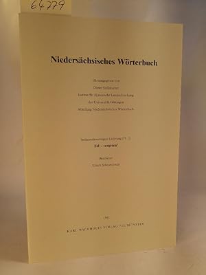 Imagen del vendedor de Niederschsisches Wrterbuch, Sechsundzwanzigste (26.) Lieferung (IV, 2) Fel - vergeten herausgegeben von Dieter Stellmacher a la venta por ANTIQUARIAT Franke BRUDDENBOOKS