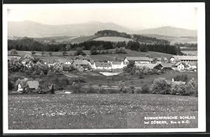 Bild des Verkufers fr Ansichtskarte Schlag, Blick von der Bergwiese auf den Ort zum Verkauf von Bartko-Reher