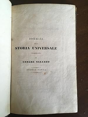 Sommari della storia universale compilati da Cesare Saluzzo. Storia santa