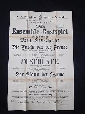 Original-Plakat Zweites Ensemble-Gastspiel von Mitgliedern des Wiener Stadt-Theaters im K. K. und...