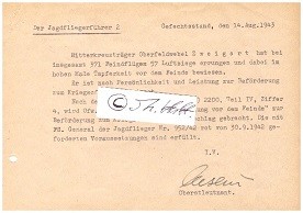 WALTER OESAU (1913-44 1944 bei St. Vith, Belgien) deutscher Oberst der Jagdflieger im Zweiten Wel...