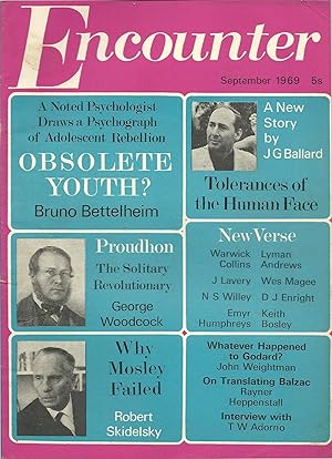 Image du vendeur pour Encounter September 1969, Vol. Xxxiii No. 3. J.G. Ballard: Tolerances of the Human Face; Etc. mis en vente par Lincbook