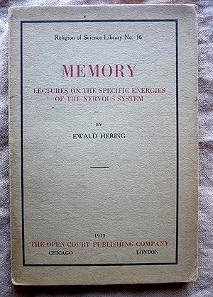 Seller image for Memory. Lectures On The Specific Energies Of The Nervous System for sale by Superbbooks