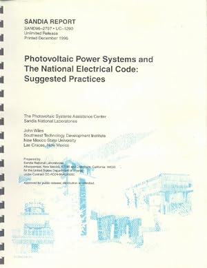 Bild des Verkufers fr Photovoltaic Power Systems and the National Electrical Code: Suggested Practices zum Verkauf von Paperback Recycler