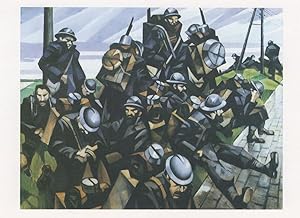 CRW Nevinson French Troops Resting WW1 War Painting Poster Postcard