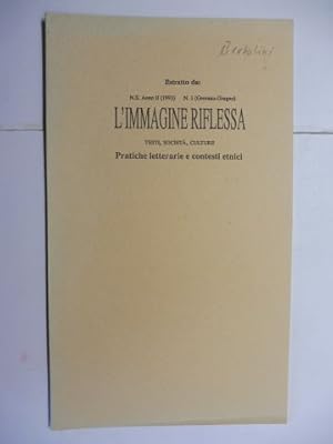 Seller image for 1 TITEL v. F. BERTOLINI: "IL CAVALLO DI TROIA:FU SOLA ASTUZIA?" Sonderdruck - Estratto - Extraits. Estratto da : L`IMMAGINE RIFLESSA" TESTI, SOCIETA, CULTURE. Pratiche letterarie e contesti etnici. for sale by Antiquariat am Ungererbad-Wilfrid Robin