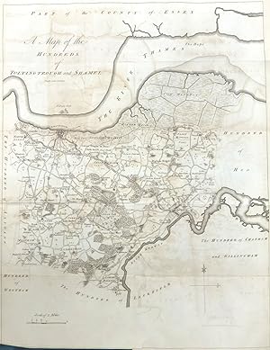 KENT, 1797 - ANTIQUE MAP of The Hundreds of TOLTINGTROUGH & SHAMEL , detailing the lands between ...