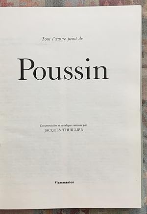 Image du vendeur pour Tout l' uvre peint de Poussin; documentation et catalogue raisson mis en vente par BBB-Internetbuchantiquariat