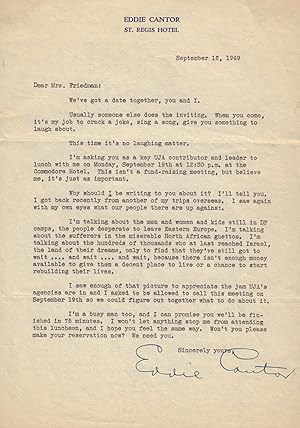 Typed signed letter - 09/12/1949 regarding Displaced Jewish families following World War II.