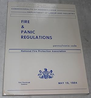 Immagine del venditore per Commonwealth of Pennsylvania, Fire and Panic Regulations Pennsylvania Code May 19, 1984 venduto da Pheonix Books and Collectibles