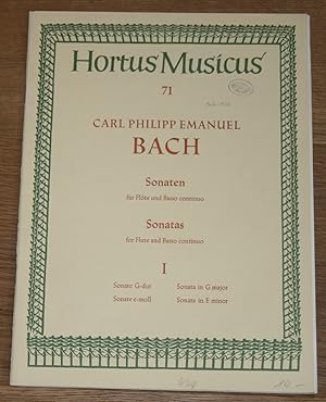 Seller image for Carl Philipp Emanuel Bach. Sonaten fr Flte und Basso continuo. Sonate G-dur. Soante e-moll. Hortus Musicus 71. for sale by Antiquariat Gallenberger