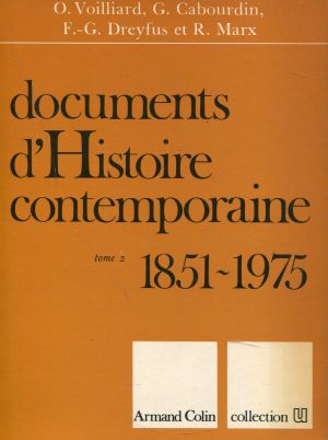 Imagen del vendedor de Documents d'histoire contemporaine 1851-1975 a la venta por Gabis Bcherlager