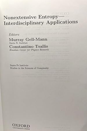 Seller image for Nonextensive Entropy: Interdisciplinary Applications for sale by crealivres