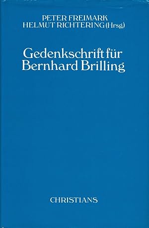 Bild des Verkufers fr Gedenkschrift fr Bernhard Brilling. zum Verkauf von Antiquariat Reinhold Pabel