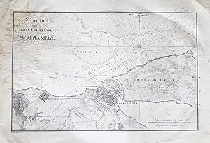 Seller image for Pianta della citta e della rada du Copenaghen. Lithographie-Plan von Gatti e Dura und L. de' Salvatori. for sale by Antiquariat Dennis R. Plummer