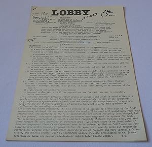 Lobby Press Newsletter 11 (November 1979)