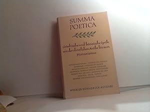 Summa poetica : Griechische und lateinische Lyrik von der christlichen Antike bis zum Humanismus....