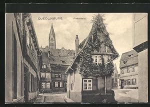 Bild des Verkufers fr Ansichtskarte Quedlinburg, Finkenherd, kleines Haus mit Efeu bewachsen zum Verkauf von Bartko-Reher