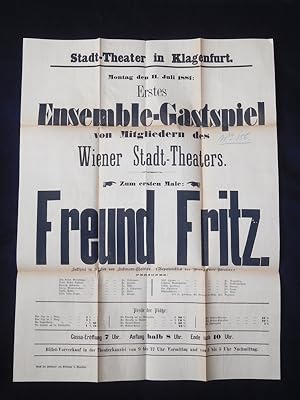 Original-Plakat Erstes Ensemble-Gastspiel von Mitgliedern des Wiener Stadt-Theaters im Stadt-Thea...