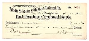 FOUR RAILROAD COMPANY CHECKS DATED 1912, 1928, AND 1957